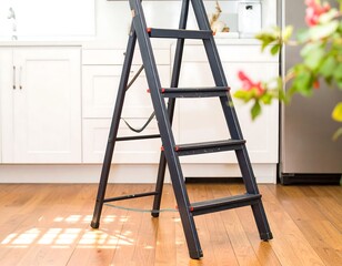 Folding stepladder in a kitchen
