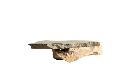 Stone platform for product display with dark backdrop