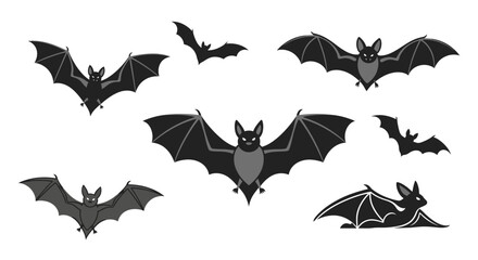 Spooky bats flying in the night sky, a festive Halloween scene perfect for invitations, decorations, and eerie celebrations with friends