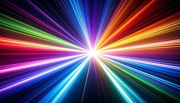 Colorful radial burst of light - Powered by Adobe