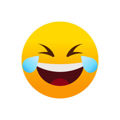 Vector Laughing Emoji Illustration: Joyful Face Icon