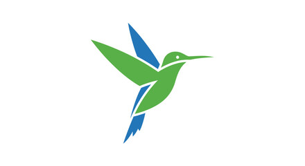 Green and blue hummingbird illustration