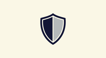 Shield icon divided vertically, one side dark, the other light