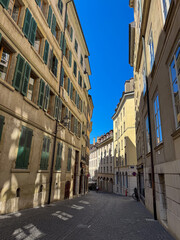 Narrow Street in Geneva Old Town