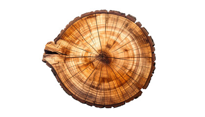 Rustic wood slice with growth rings. Texture, close-up, isolated on black
