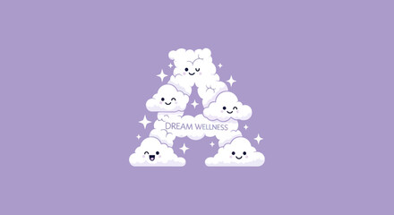 Smiling cloud letter A