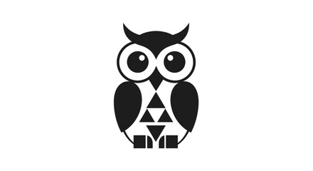 Geometric owl in black