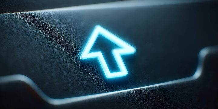 Conceptual image of a folder with an upward arrow, representing data upload, file transfer, or backup process - Powered by Adobe