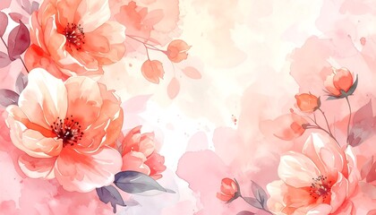 Delicate floral watercolor background