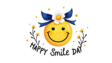 Ribboned Smiley Blooms Bright and Happy