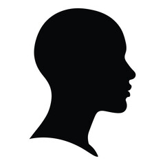 Human profile silhouette black icon symbol for identity and representation simple graphic design element silhouette