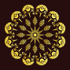 Intricate Mandala Vector with Floral and Geometric Ornament Design