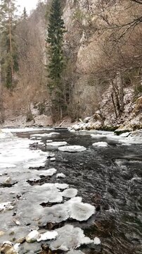 A frosty winter hike to Tomasovsky view, a stunning rock formation offering breathtaking vistas in Slovensky Raj National Park, Slovakia