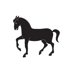 Elegant Horse Silhouette Vector Illustration – Majestic Equine Animal Clipart Design