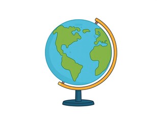 Cartoon globe on stand