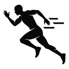 Dynamic silhouette of a sprinter in full motion capturing speed and athleticism silhouette