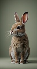 Obraz premium A portrait of an adorable rabbit against a soft background. 