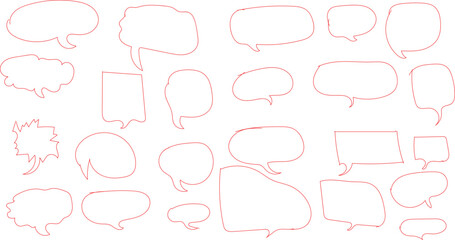 Fototapeta premium Engaging hand-drawn speech bubbles for creative conversation designs and unique dialogue templates to enhance your presentations and marketing materials