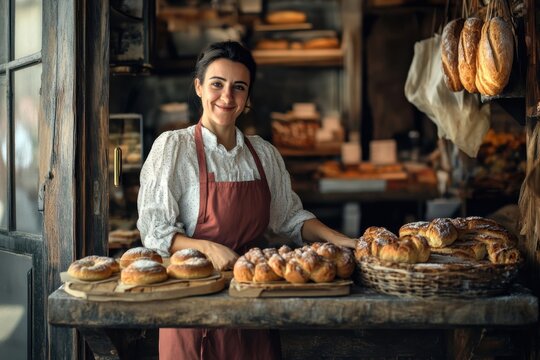 Warm bakery welcomes customers with freshly baked goods and friendly staff in a cozy environment