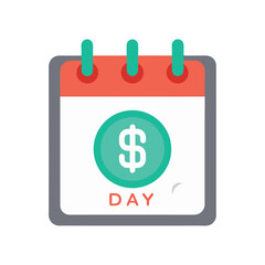 A modern calendar with a dollar sign for a payday icon vector illustration