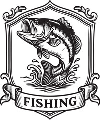 large bass fish in the mount jumping from the water