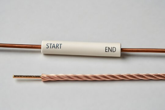 Copper Wires with Start and End Connections in a Neutral View