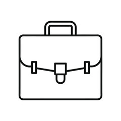 A simple illustration of a minimalist business briefcase icon in a line style vector illustration