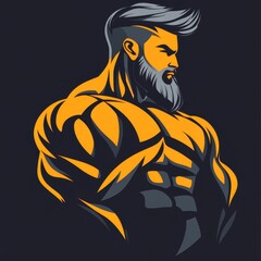 Strong man silhouette with bold features and a confident appearance against a background