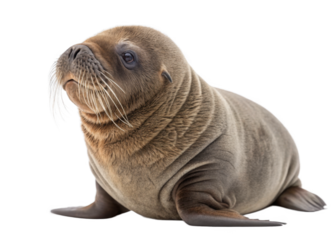 baby walrus isolated on a transparent background.