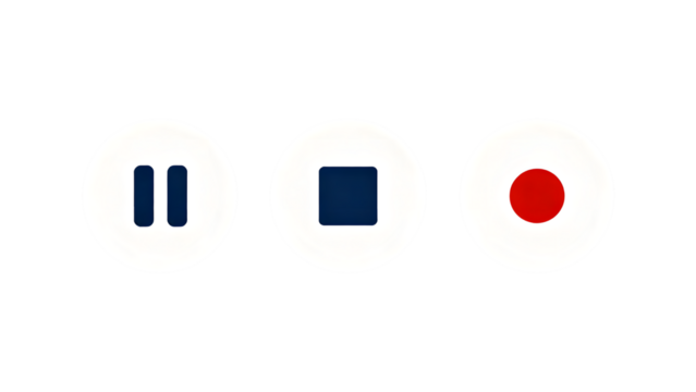 Media Player Controls Pause Stop Record Icons graphic design