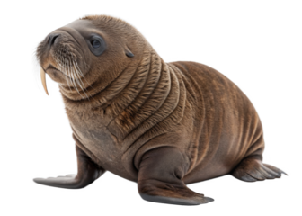 baby walrus isolated on a transparent background.