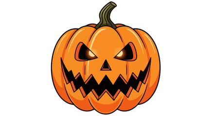 Spooky glowing jack-o-lantern with a wicked grin ready to haunt your Halloween celebrations and festive designs