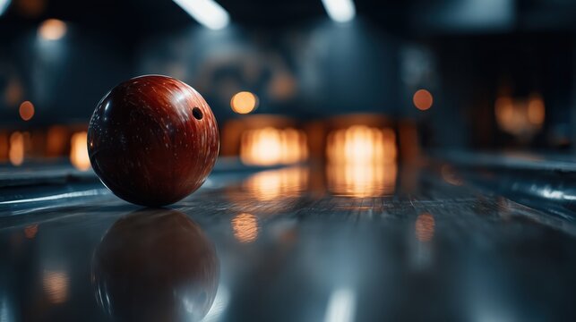 Capturing the thrill of bowling with a handy camera in slow motion during an exciting evening at the local alley