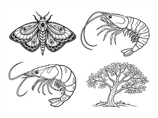 coloring page line art the tree black vector bundle