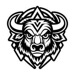 Glyph style icon showing a buffalo symbol