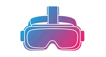 Fototapeta premium Gradientcolored vr headset, , symbolizing virtual reality technology and immersive digital experiences with modern design