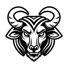 A filled style icon of a cow logo