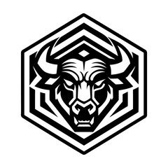 A glyph style icon of a cow head