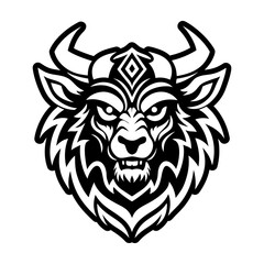Glyph style icon showing a buffalo mascot