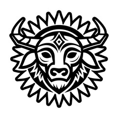 A glyph style icon of a cow head