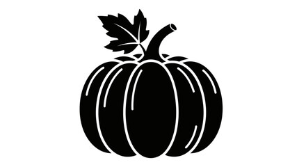 Striking black pumpkin graphic ready for Halloween designs and autumn promotions, perfect for spooky season marketing and harvest themed projects