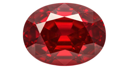 Round cut red ruby gemstone isolated, precious stone for jewelry design and luxury accessories on...