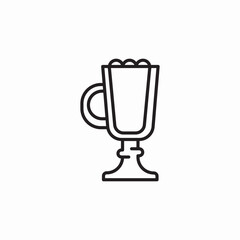 coffee latte glass cup icon sign vector