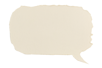 Brown paper bubble. Blank brown cut out cardboard paper speech bubble. Png transparency