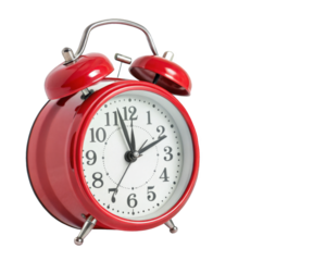clock alarm ringing isolated on a transparent background.