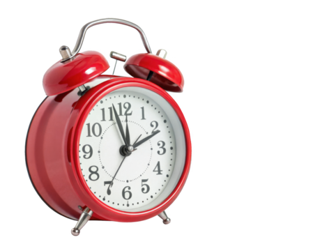 clock alarm ringing isolated on a transparent background.