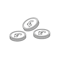 Three Euro Coins, Illustrating Monetary Transactions and Financial Concepts