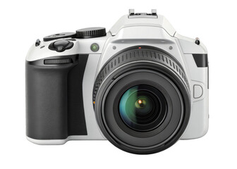 DSLR camera isolated on a transparent background.