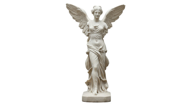 Winged Victory of Samothrace statue isolated PNG, ancient Greek sculpture on transparent background, goddess Nike art