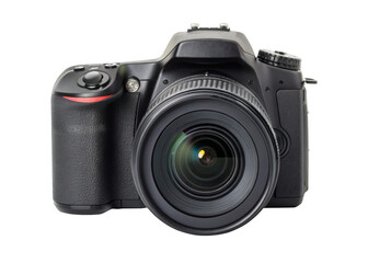 DSLR camera isolated on a transparent background.